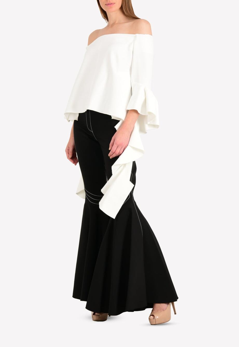 Ellery Delores Off-Shoulder Bell Sleeve Top in White 0
